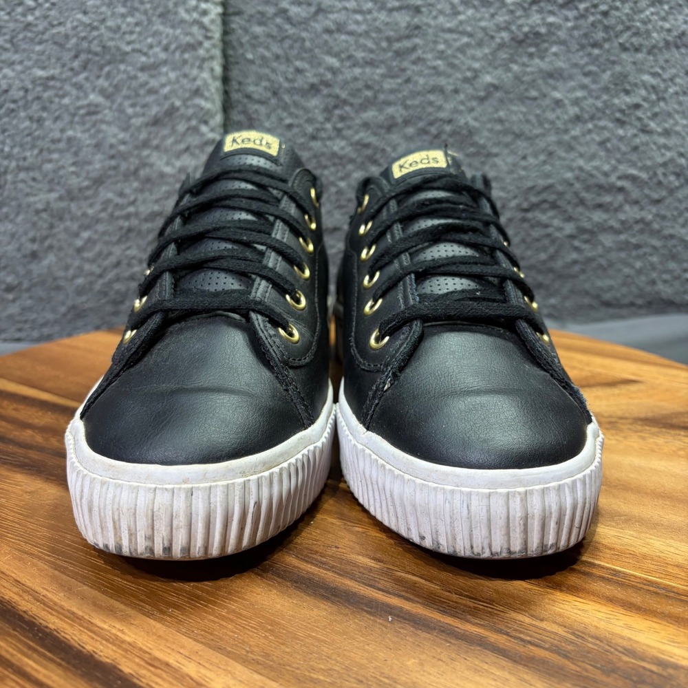 Keds Jump Kick Duo Black Leather Platform Sneakers WH64947 Womens 11 - Picture 4 of 12